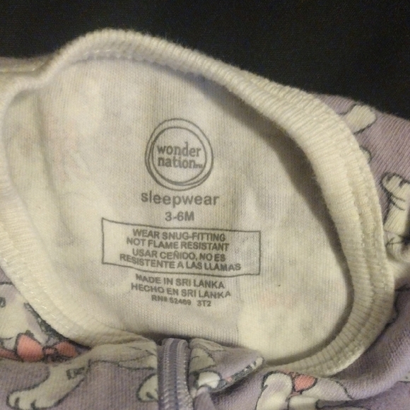 Wonder Nation Lavender Footie with Dog Pattern - Picture 5 of 5